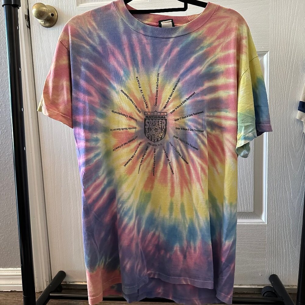 MV Sport National Soccer Hall of Fame Tie Dye Shirt Size S 100% Cotton
